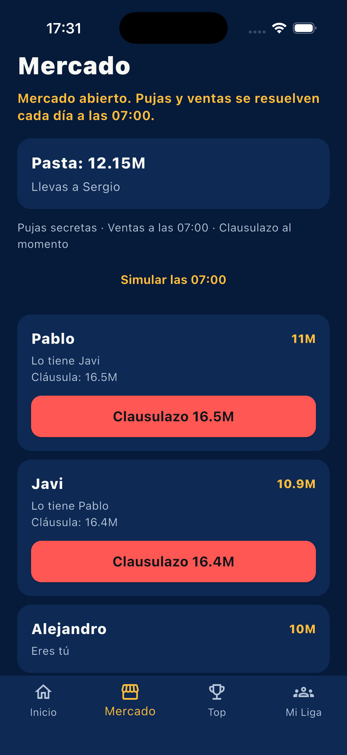 Mercado abierto con clausulazos